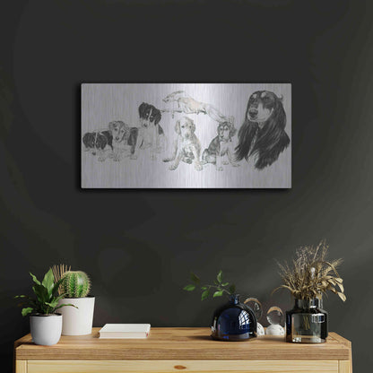 Luxe Metal Art 'Growing Up Saluki' by Barbara Keith, Metal Wall Art,24x12
