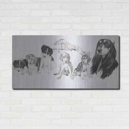 Luxe Metal Art 'Growing Up Saluki' by Barbara Keith, Metal Wall Art,48x24