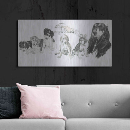 Luxe Metal Art 'Growing Up Saluki' by Barbara Keith, Metal Wall Art,48x24