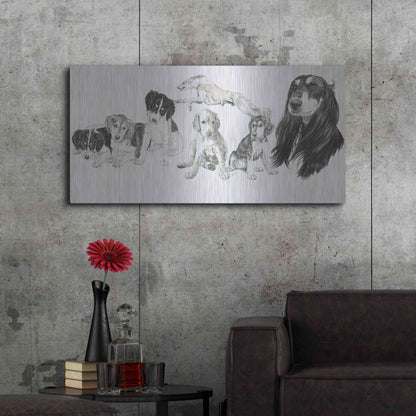 Luxe Metal Art 'Growing Up Saluki' by Barbara Keith, Metal Wall Art,48x24