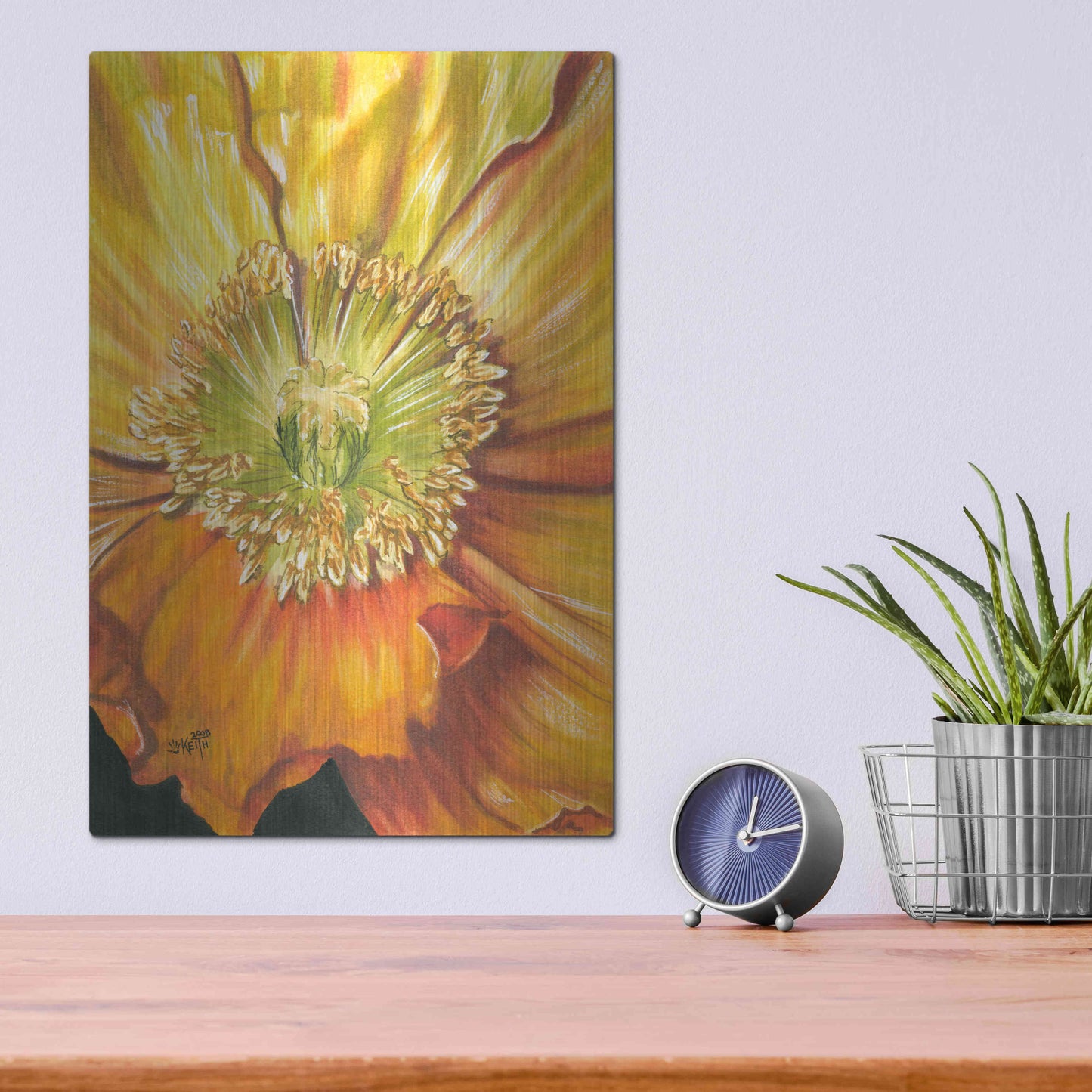 Luxe Metal Art 'Sunburst' by Barbara Keith, Metal Wall Art,12x16