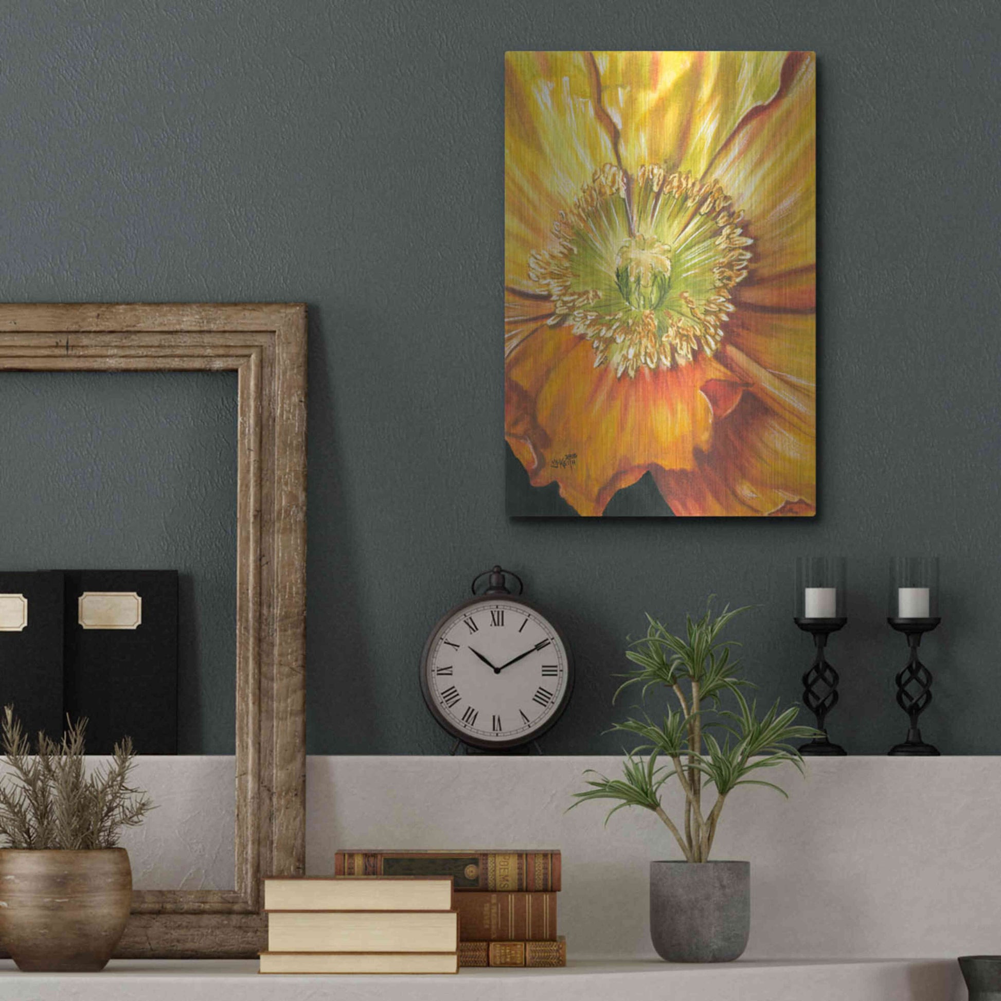 Luxe Metal Art 'Sunburst' by Barbara Keith, Metal Wall Art,12x16