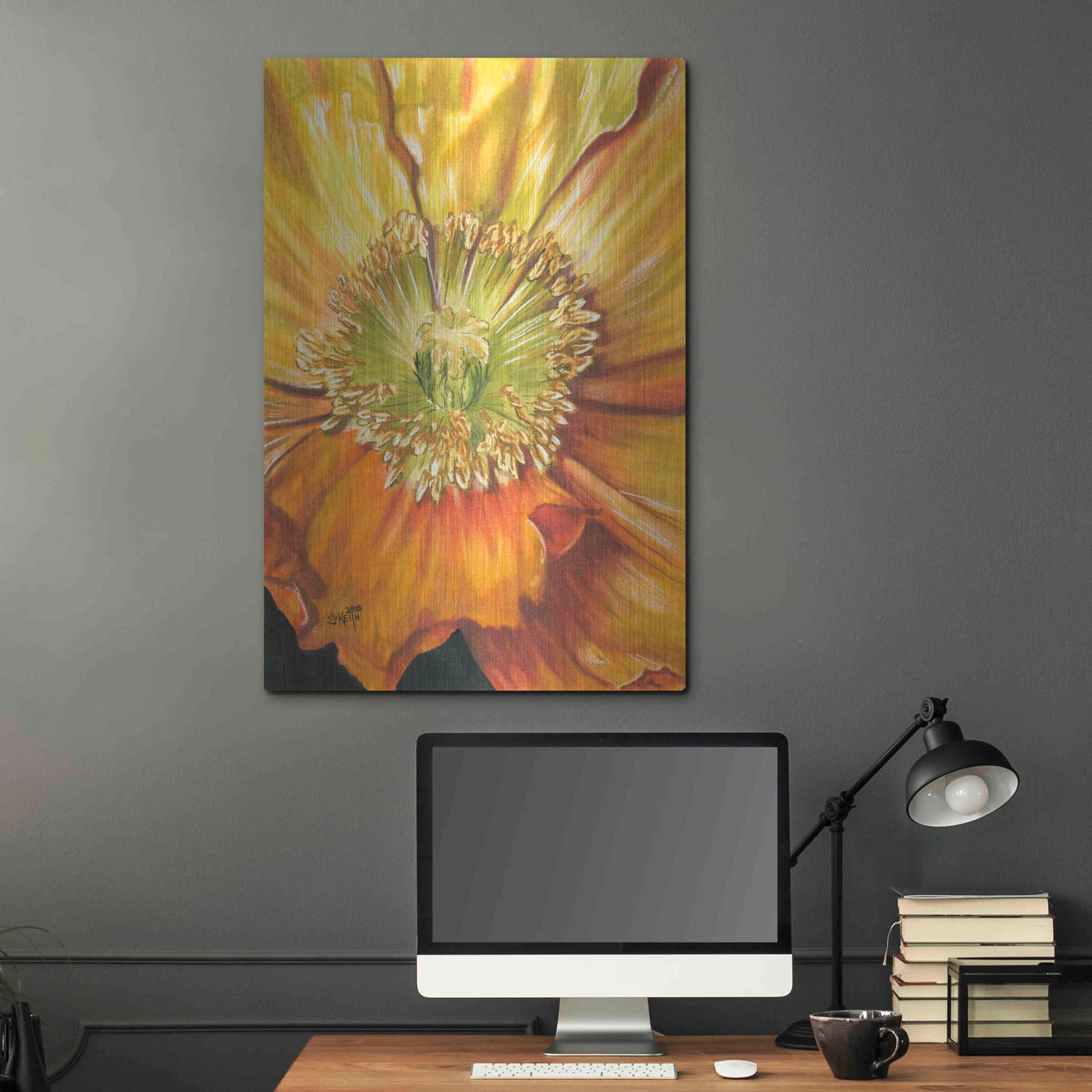 Luxe Metal Art 'Sunburst' by Barbara Keith, Metal Wall Art,24x36