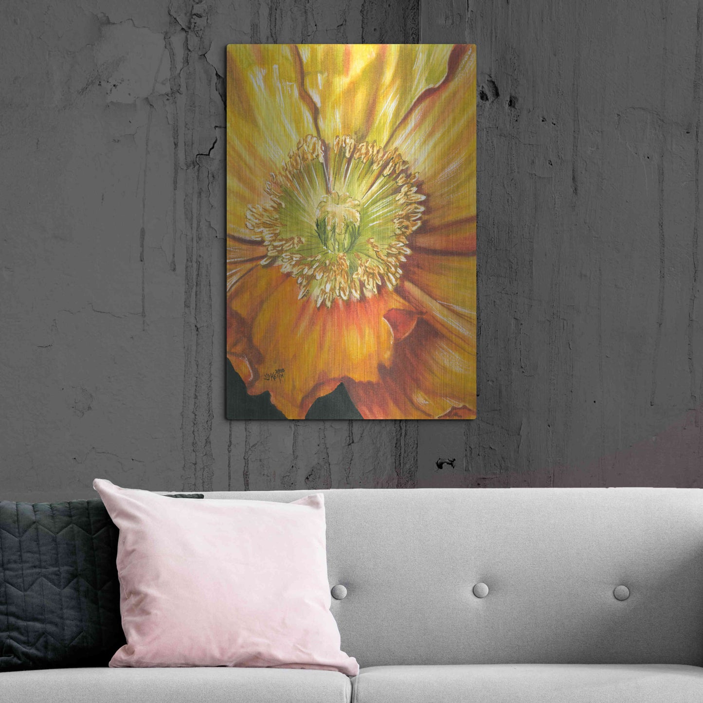 Luxe Metal Art 'Sunburst' by Barbara Keith, Metal Wall Art,24x36