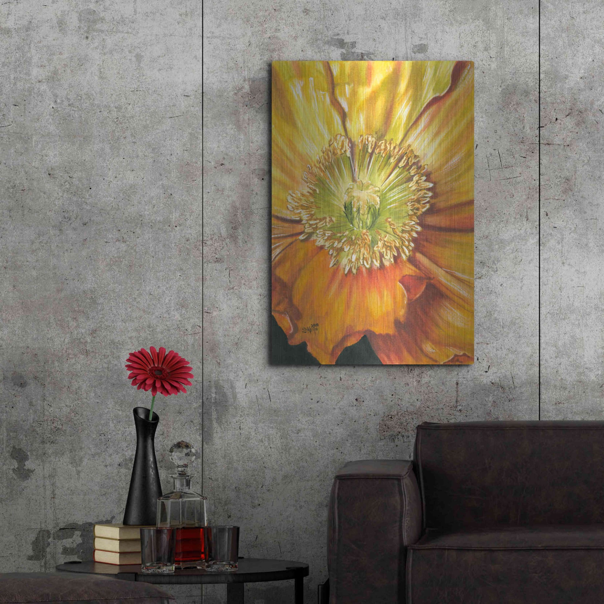 Luxe Metal Art 'Sunburst' by Barbara Keith, Metal Wall Art,24x36