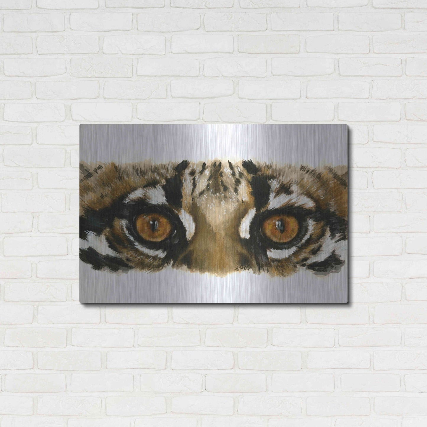 Luxe Metal Art 'Eye Catching Ocelot' by Barbara Keith, Metal Wall Art,36x24