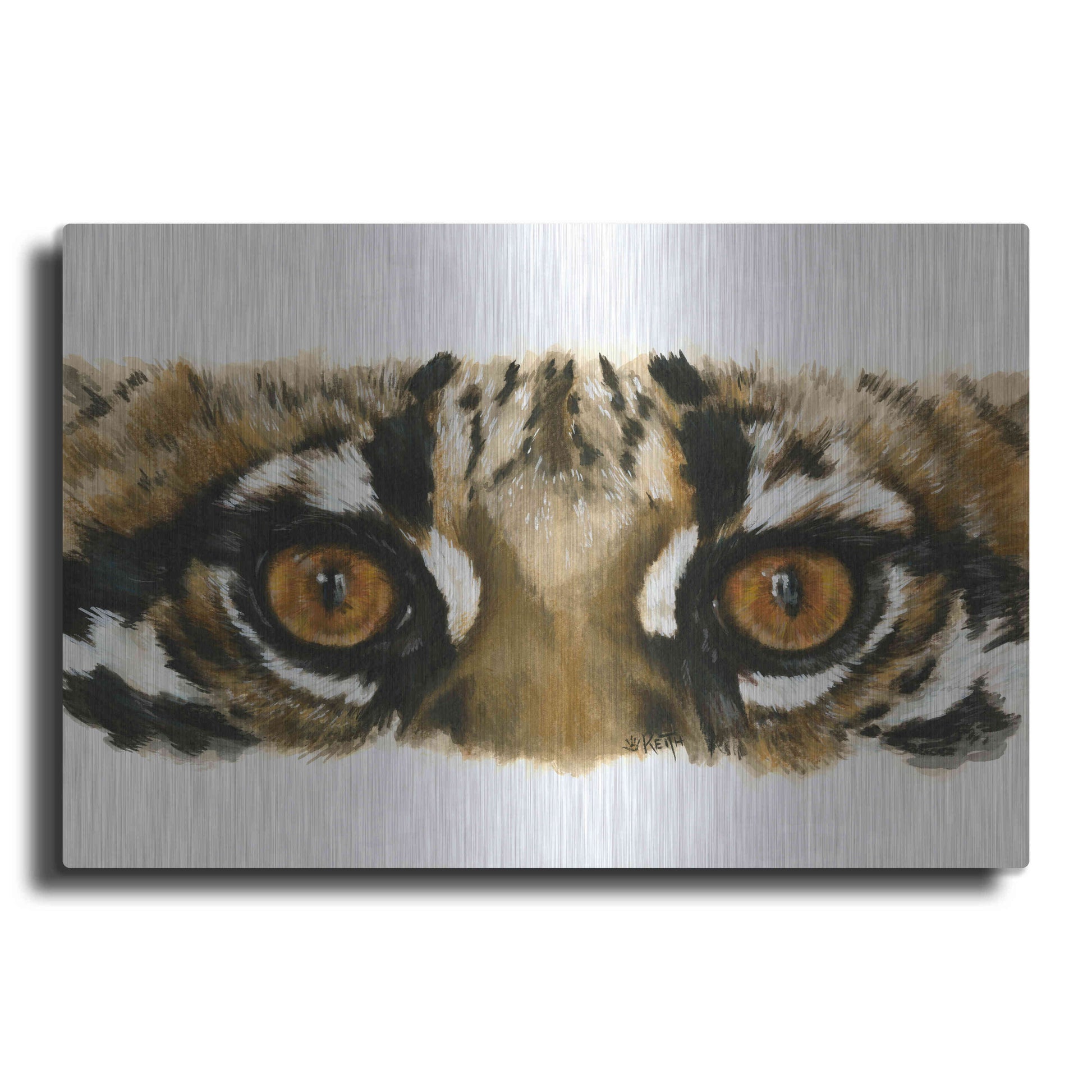 Luxe Metal Art 'Eye Catching Ocelot' by Barbara Keith, Metal Wall Art