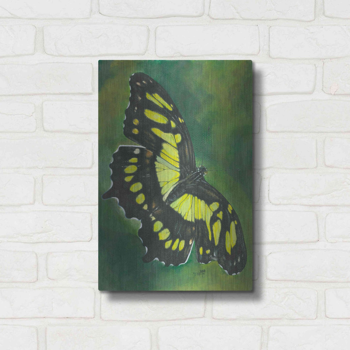 Luxe Metal Art 'Malachite Butterfly' by Barbara Keith, Metal Wall Art,12x16
