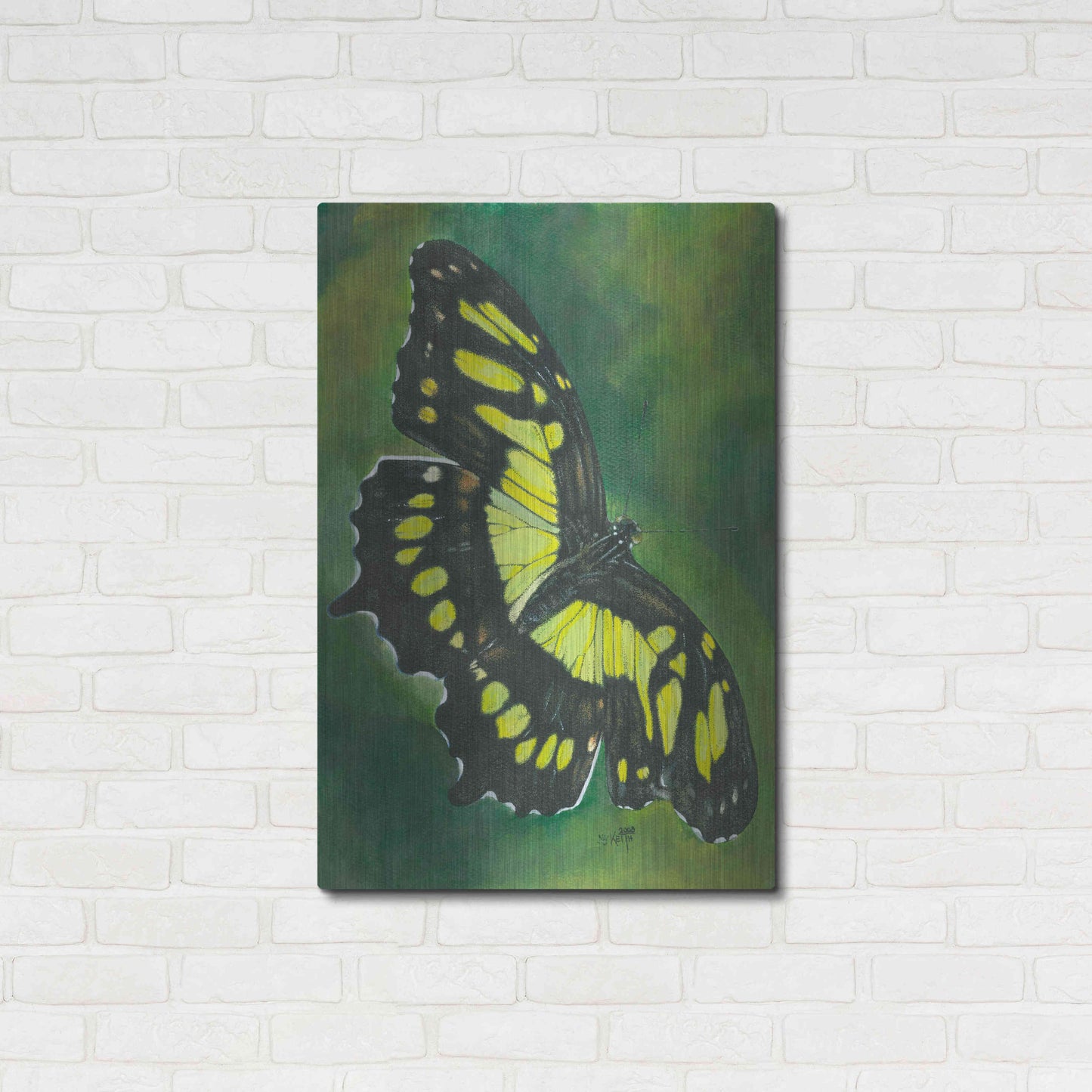 Luxe Metal Art 'Malachite Butterfly' by Barbara Keith, Metal Wall Art,24x36