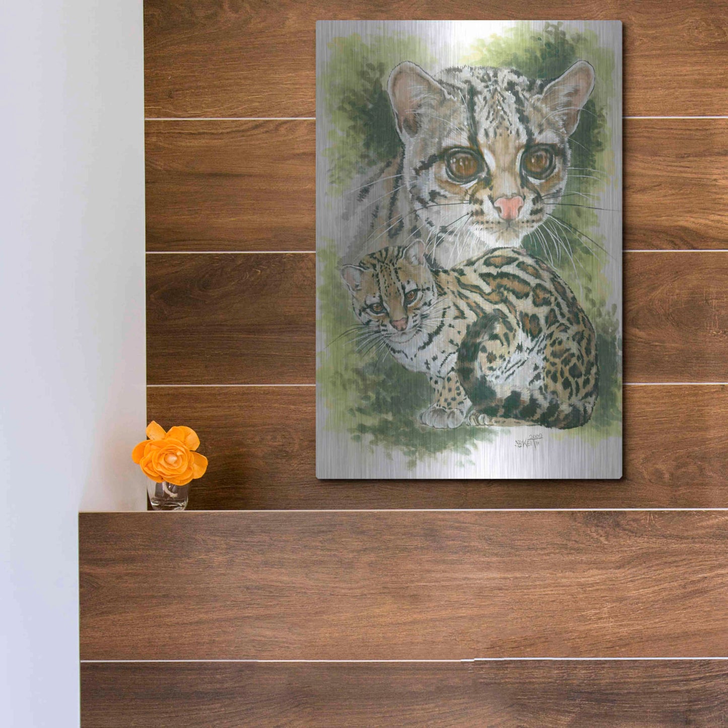 Luxe Metal Art 'Bantom' by Barbara Keith, Metal Wall Art,12x16