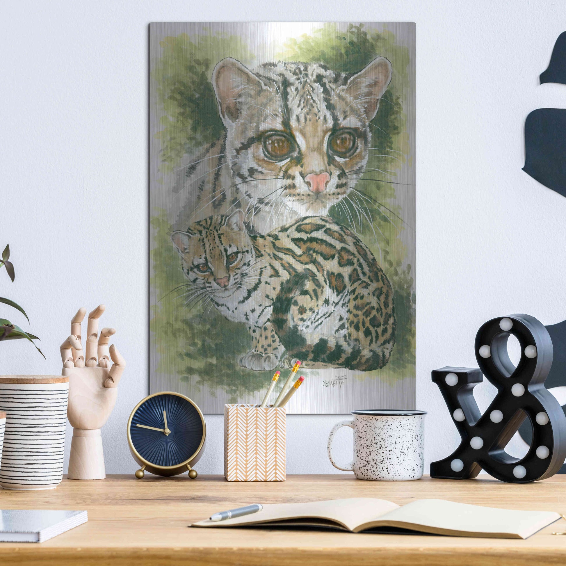 Luxe Metal Art 'Bantom' by Barbara Keith, Metal Wall Art,12x16