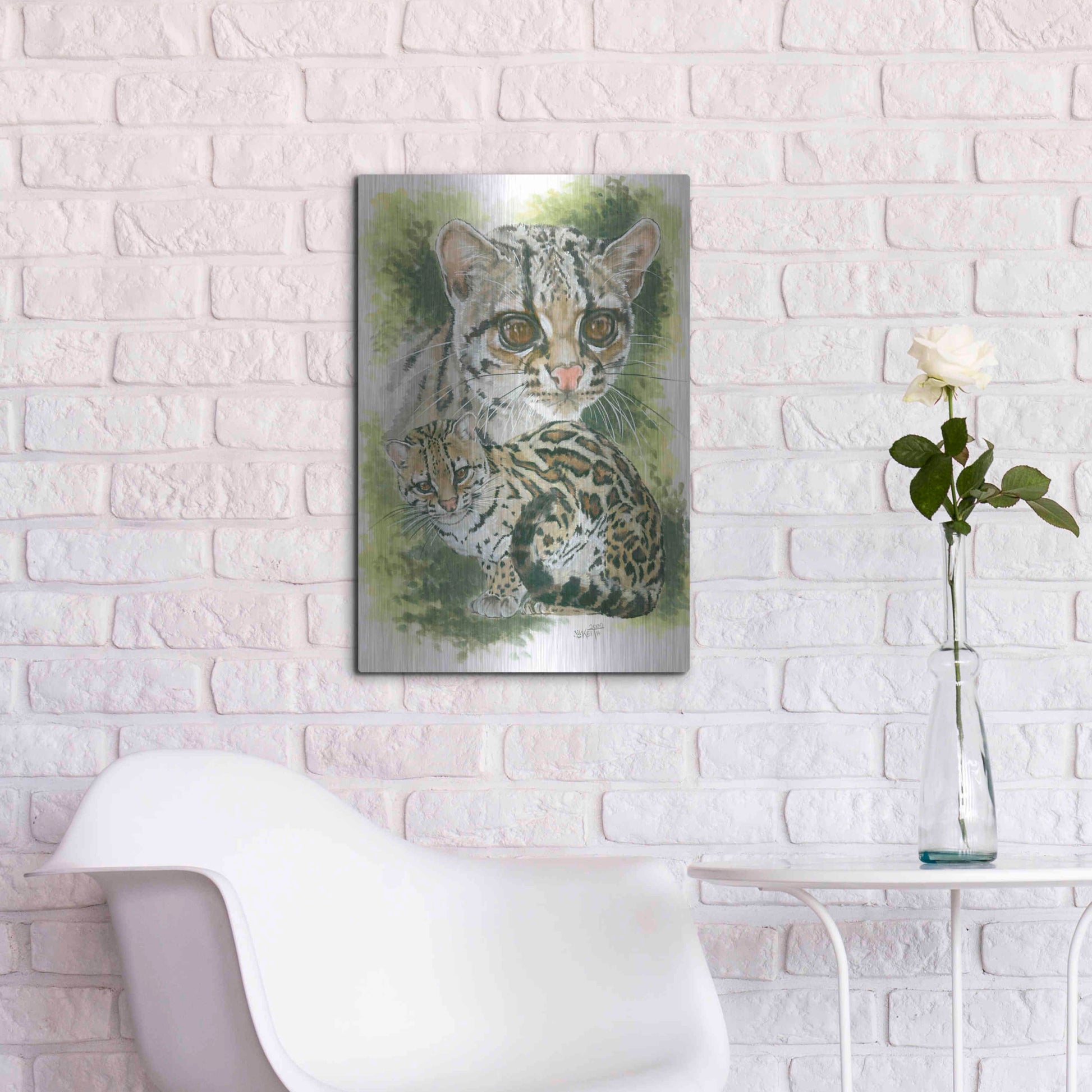 Luxe Metal Art 'Bantom' by Barbara Keith, Metal Wall Art,16x24