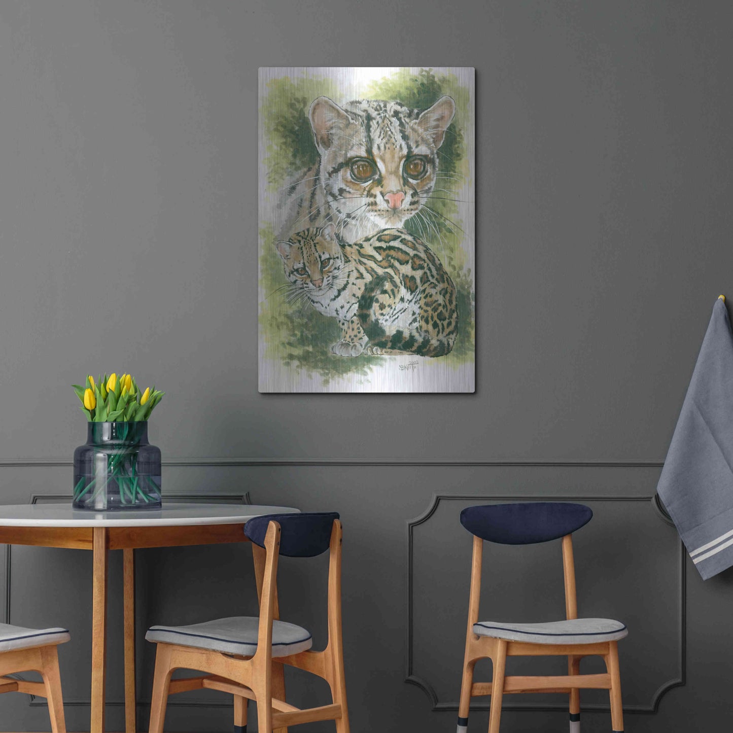 Luxe Metal Art 'Bantom' by Barbara Keith, Metal Wall Art,24x36