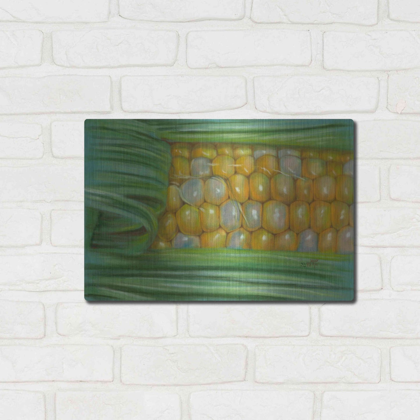 Luxe Metal Art 'Bread & Butter' by Barbara Keith, Metal Wall Art,16x12