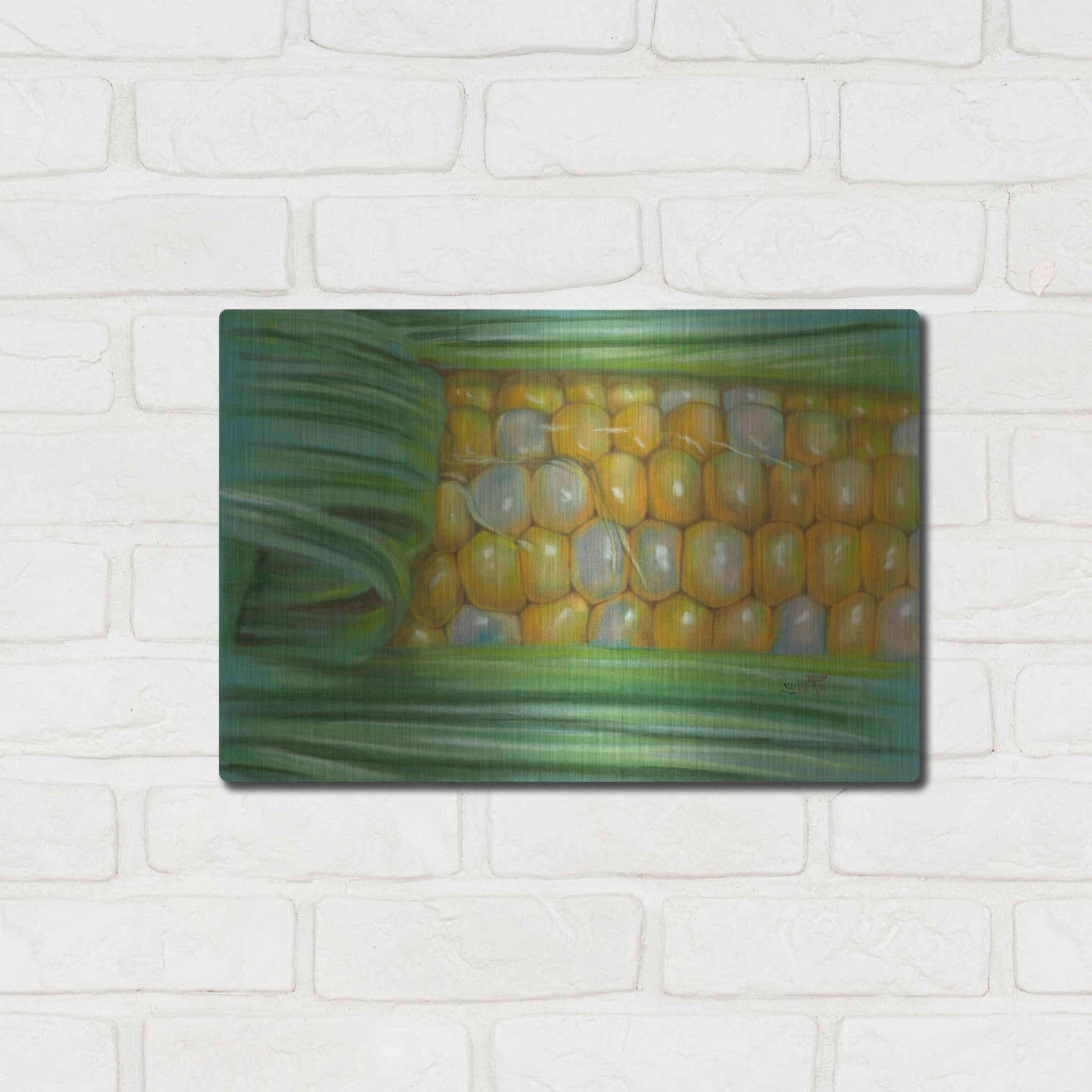 Luxe Metal Art 'Bread & Butter' by Barbara Keith, Metal Wall Art,16x12