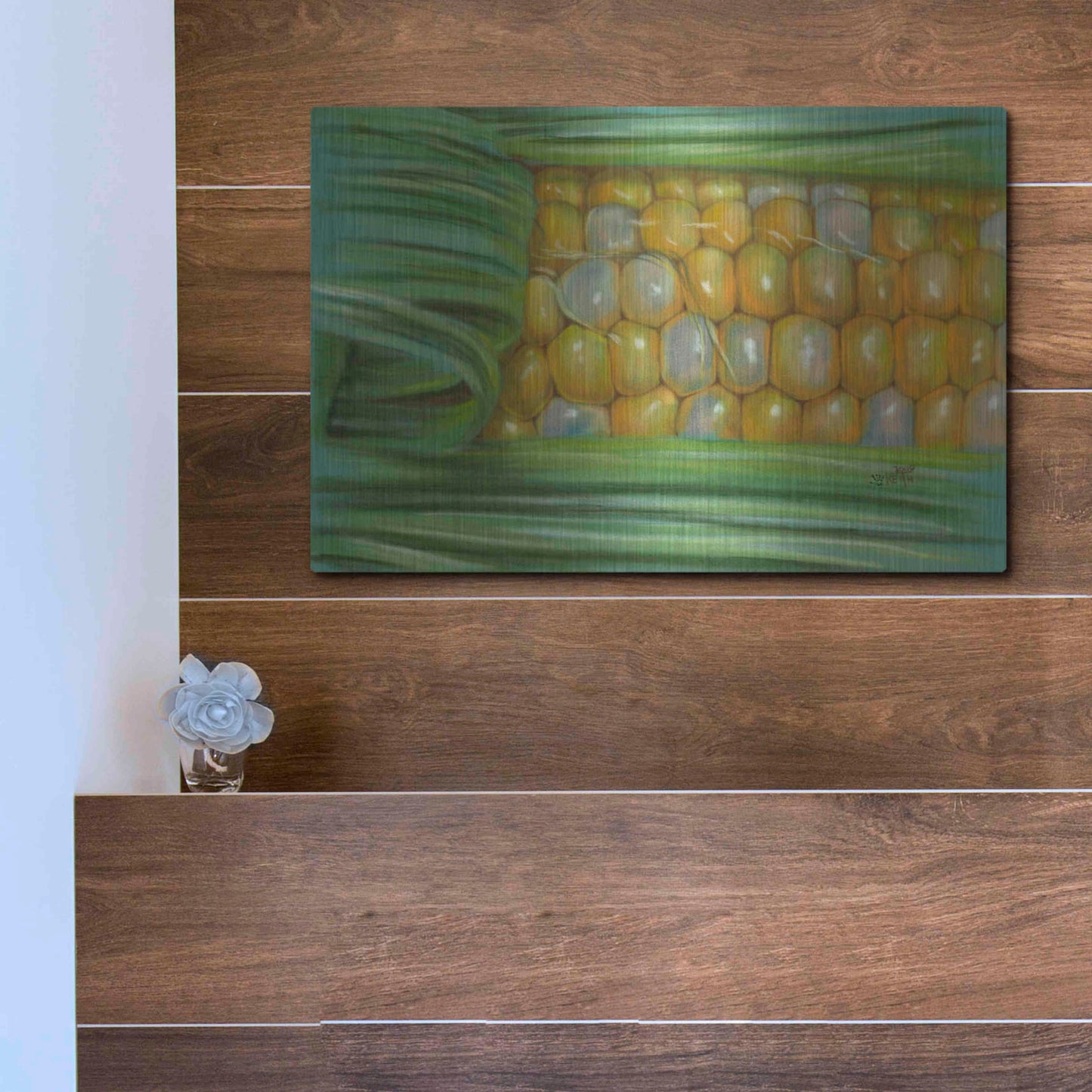 Luxe Metal Art 'Bread & Butter' by Barbara Keith, Metal Wall Art,16x12