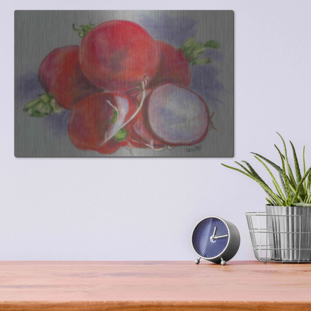 Luxe Metal Art 'Bunches' by Barbara Keith, Metal Wall Art,16x12