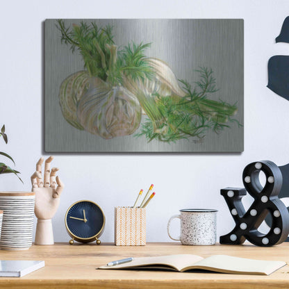 Luxe Metal Art 'Fennel' by Barbara Keith, Metal Wall Art,16x12