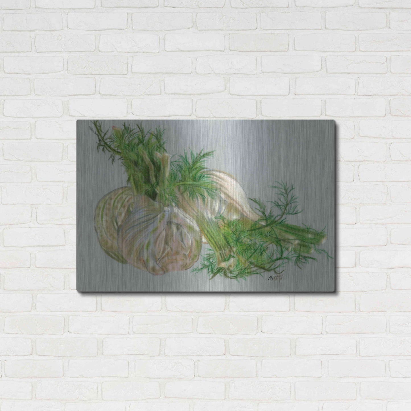Luxe Metal Art 'Fennel' by Barbara Keith, Metal Wall Art,36x24