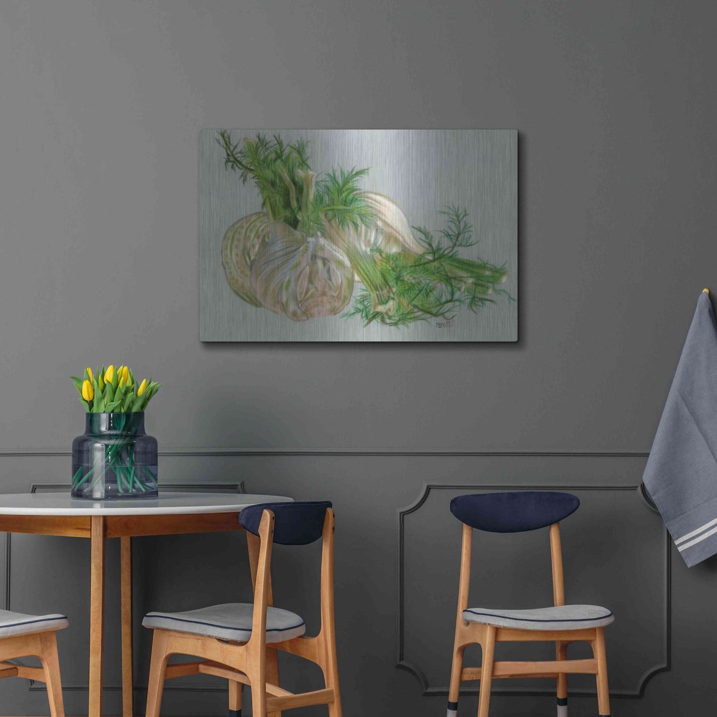 Luxe Metal Art 'Fennel' by Barbara Keith, Metal Wall Art,36x24