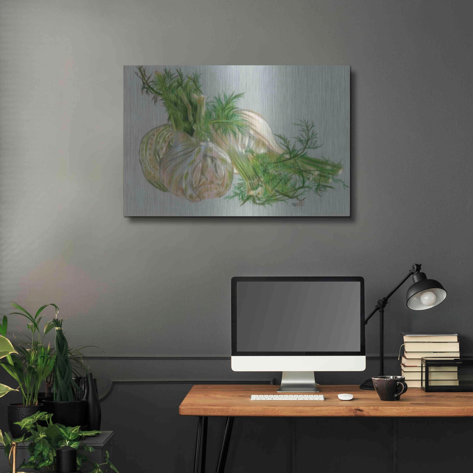 Luxe Metal Art 'Fennel' by Barbara Keith, Metal Wall Art,36x24