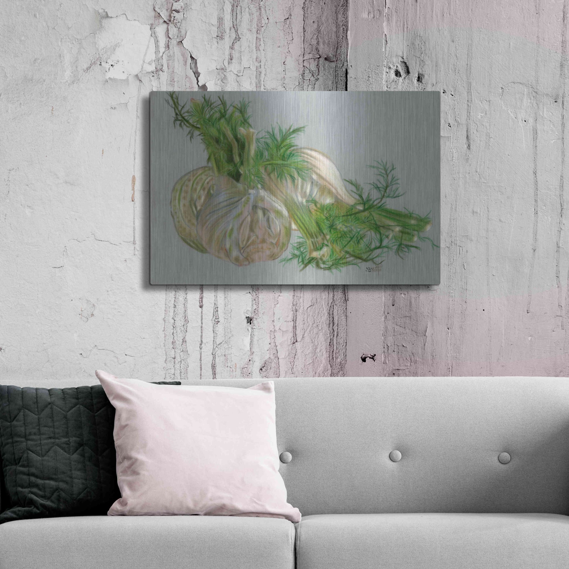 Luxe Metal Art 'Fennel' by Barbara Keith, Metal Wall Art,36x24