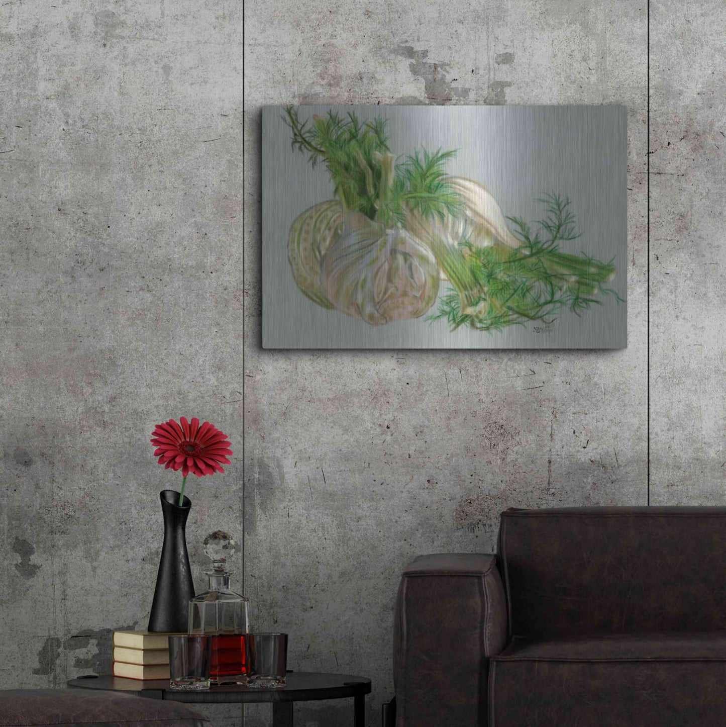 Luxe Metal Art 'Fennel' by Barbara Keith, Metal Wall Art,36x24