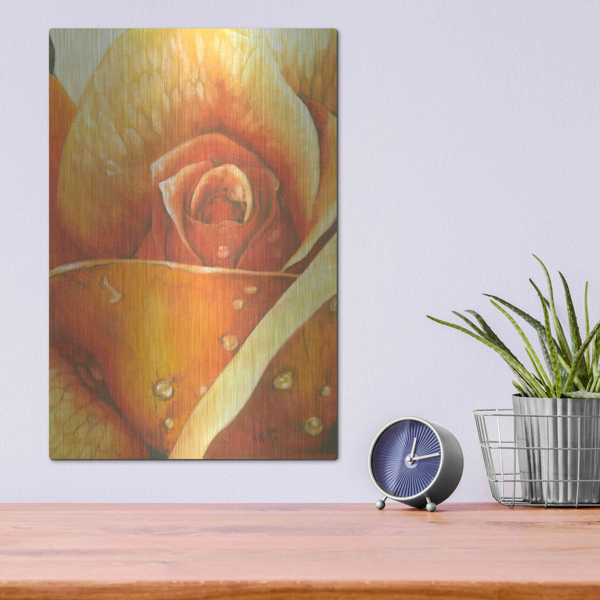 Luxe Metal Art 'Glimmer 2' by Barbara Keith, Metal Wall Art,12x16