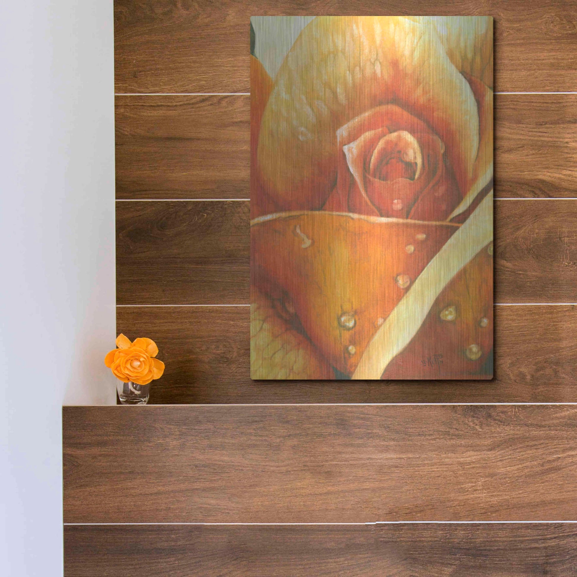 Luxe Metal Art 'Glimmer 2' by Barbara Keith, Metal Wall Art,12x16