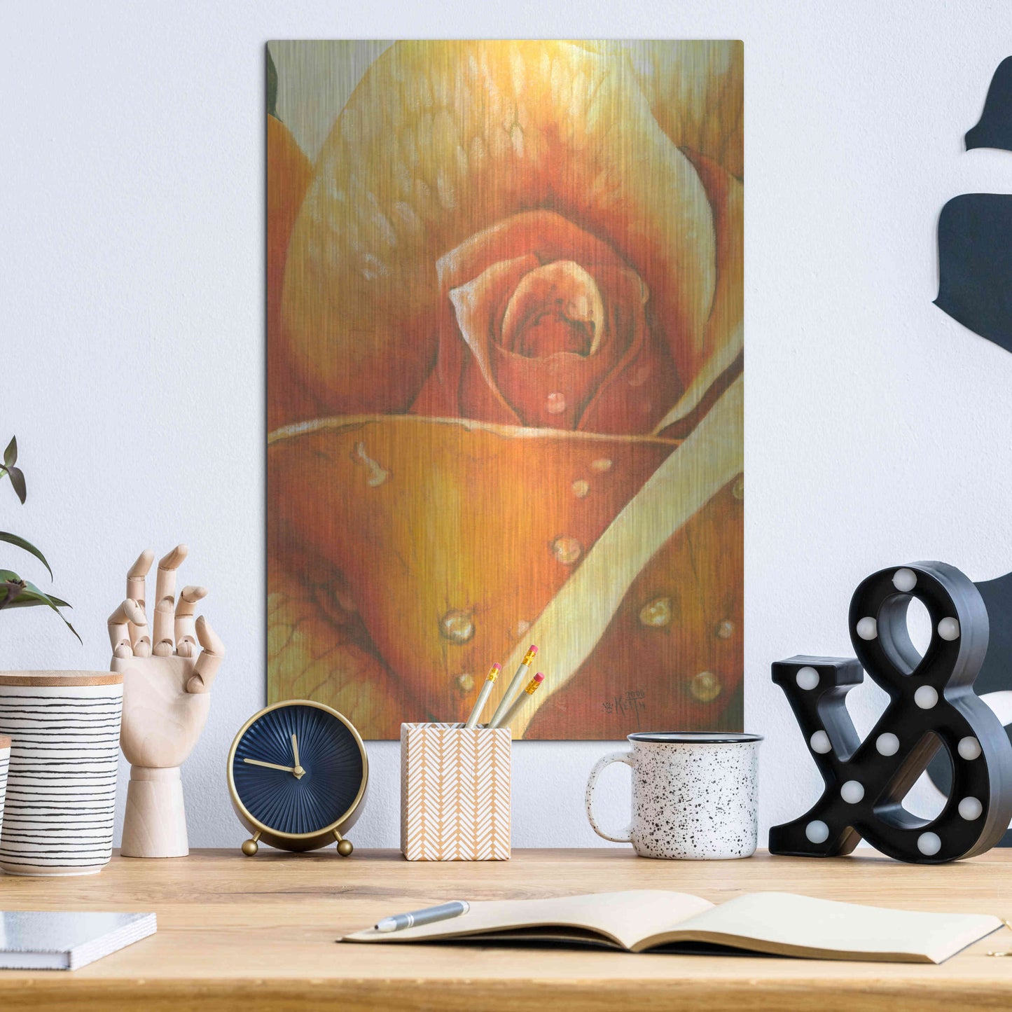 Luxe Metal Art 'Glimmer 2' by Barbara Keith, Metal Wall Art,12x16