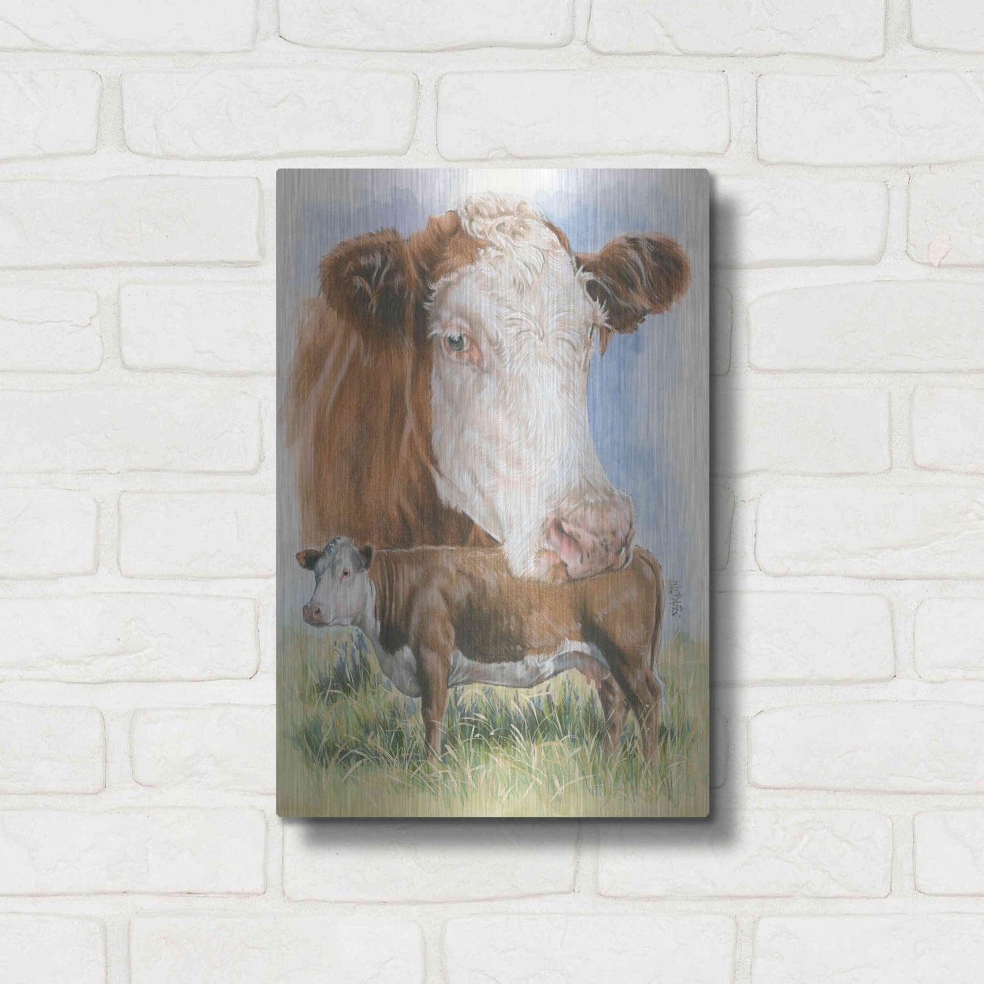 Luxe Metal Art 'Hereford' by Barbara Keith, Metal Wall Art,12x16