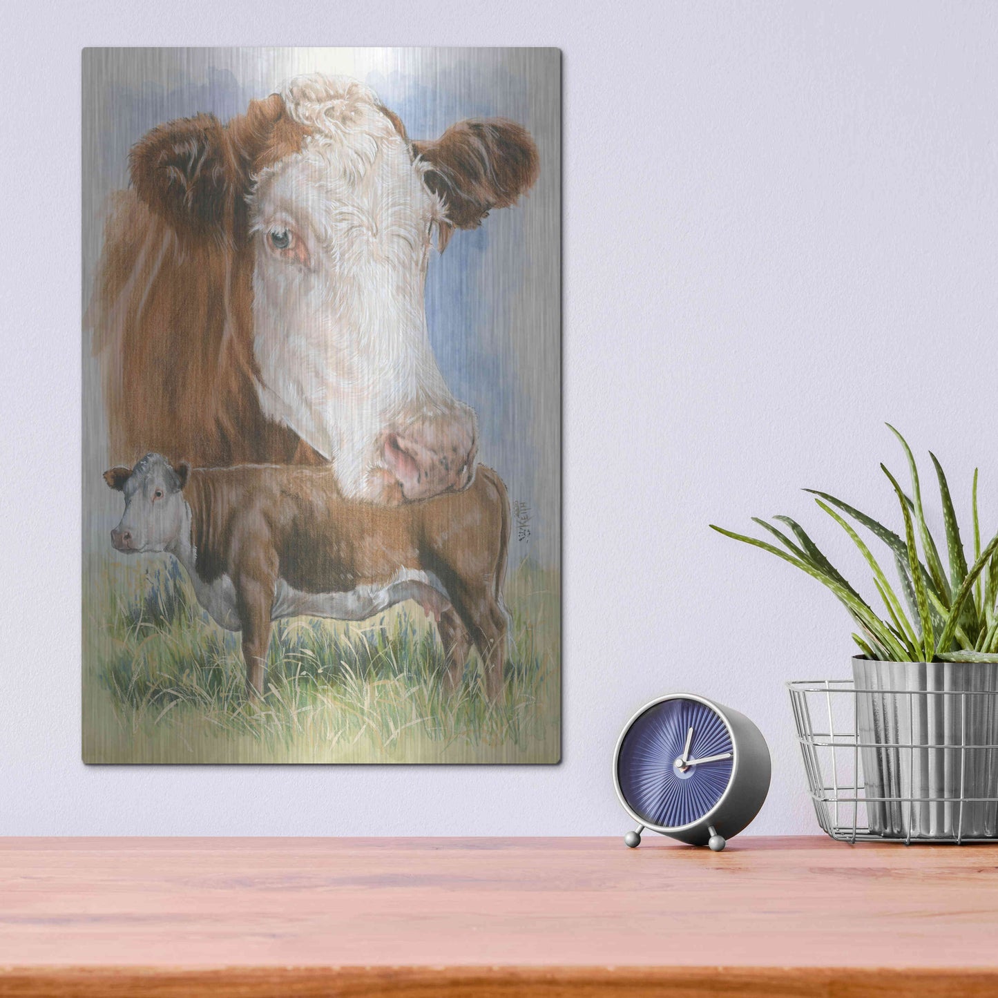 Luxe Metal Art 'Hereford' by Barbara Keith, Metal Wall Art,12x16