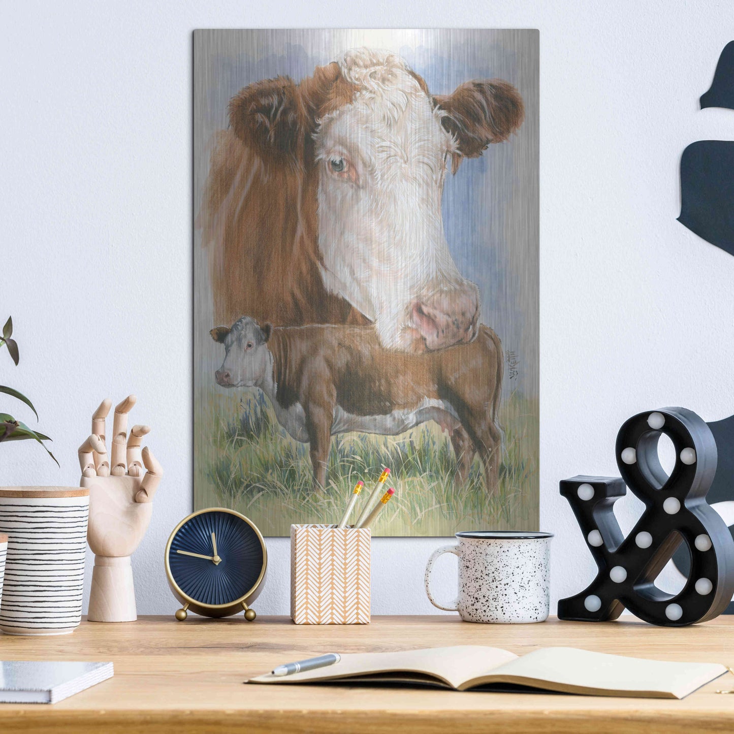 Luxe Metal Art 'Hereford' by Barbara Keith, Metal Wall Art,12x16
