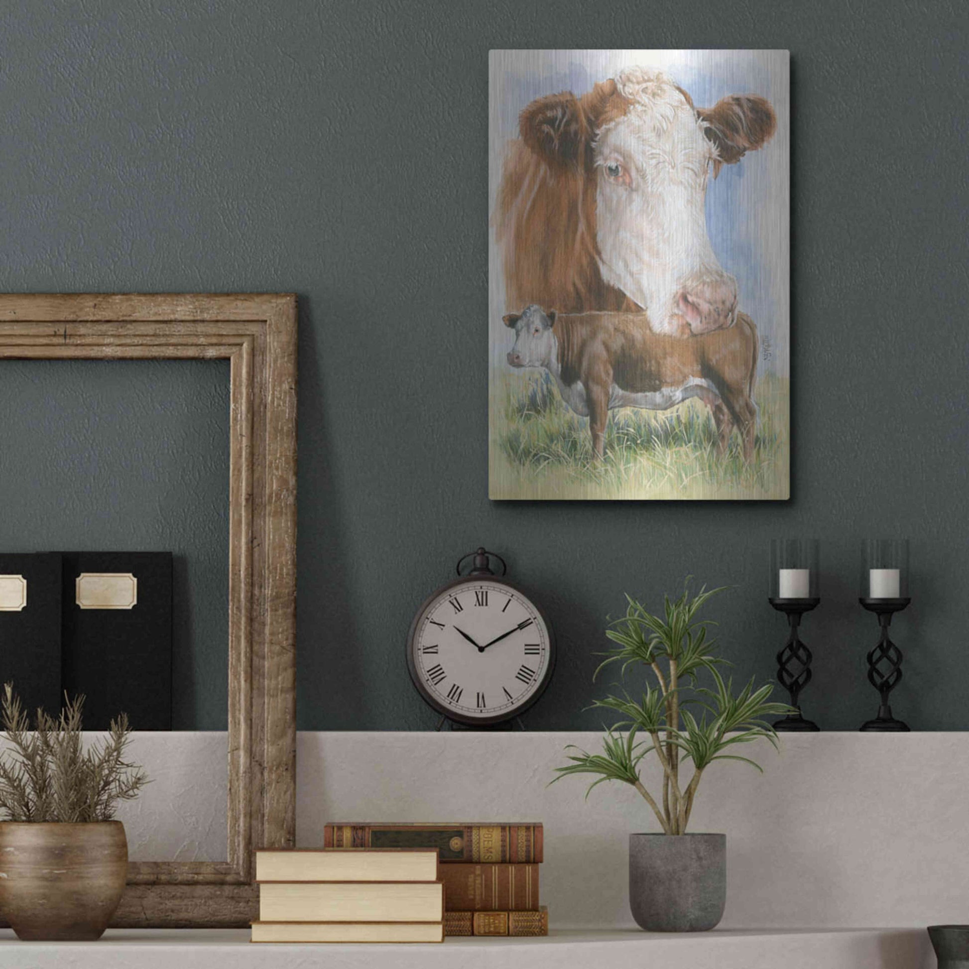 Luxe Metal Art 'Hereford' by Barbara Keith, Metal Wall Art,12x16