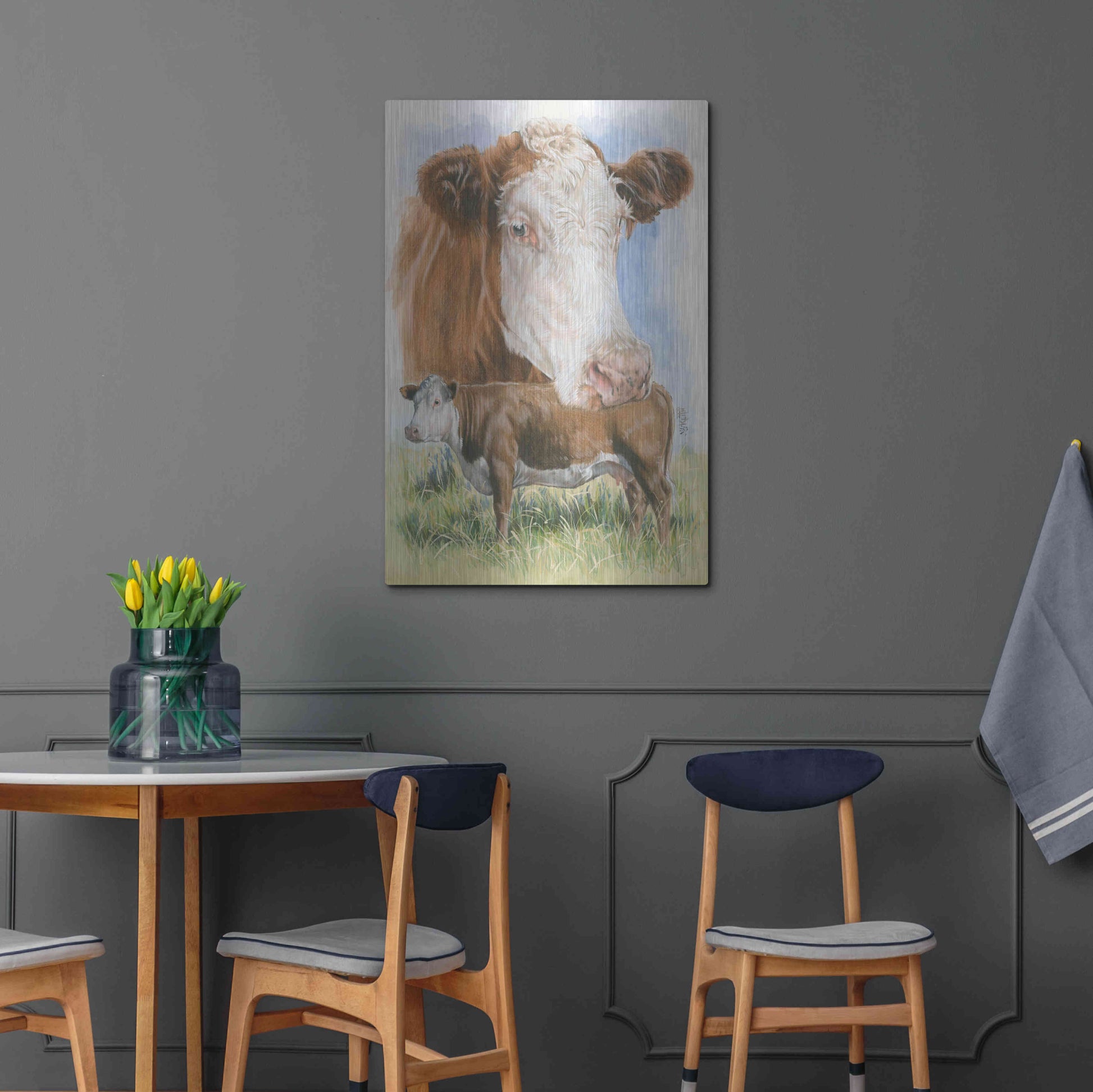 Luxe Metal Art 'Hereford' by Barbara Keith, Metal Wall Art,24x36