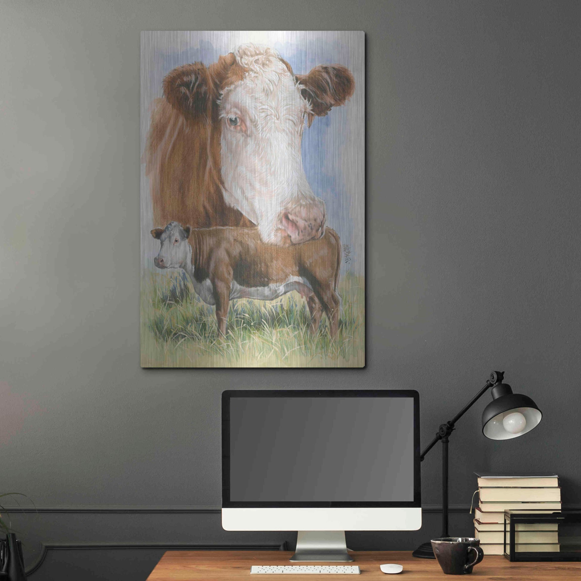 Luxe Metal Art 'Hereford' by Barbara Keith, Metal Wall Art,24x36