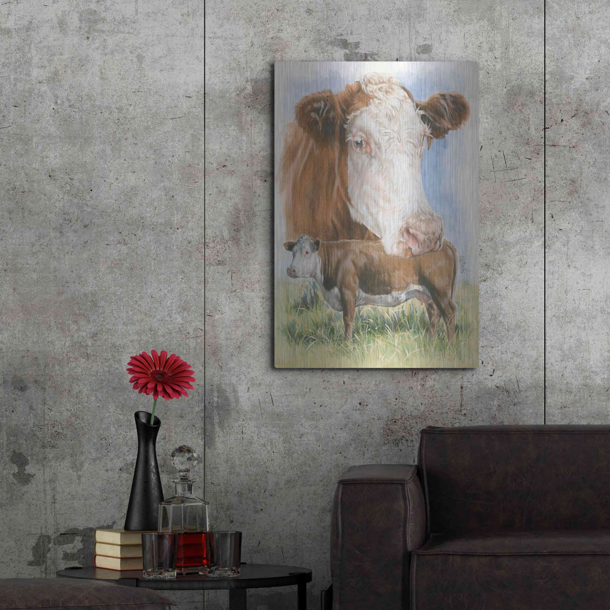 Luxe Metal Art 'Hereford' by Barbara Keith, Metal Wall Art,24x36