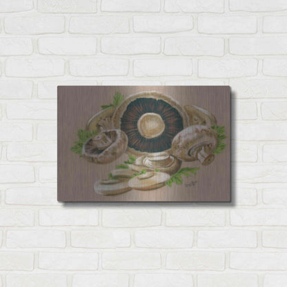 Luxe Metal Art 'Mushrooms' by Barbara Keith, Metal Wall Art,24x16