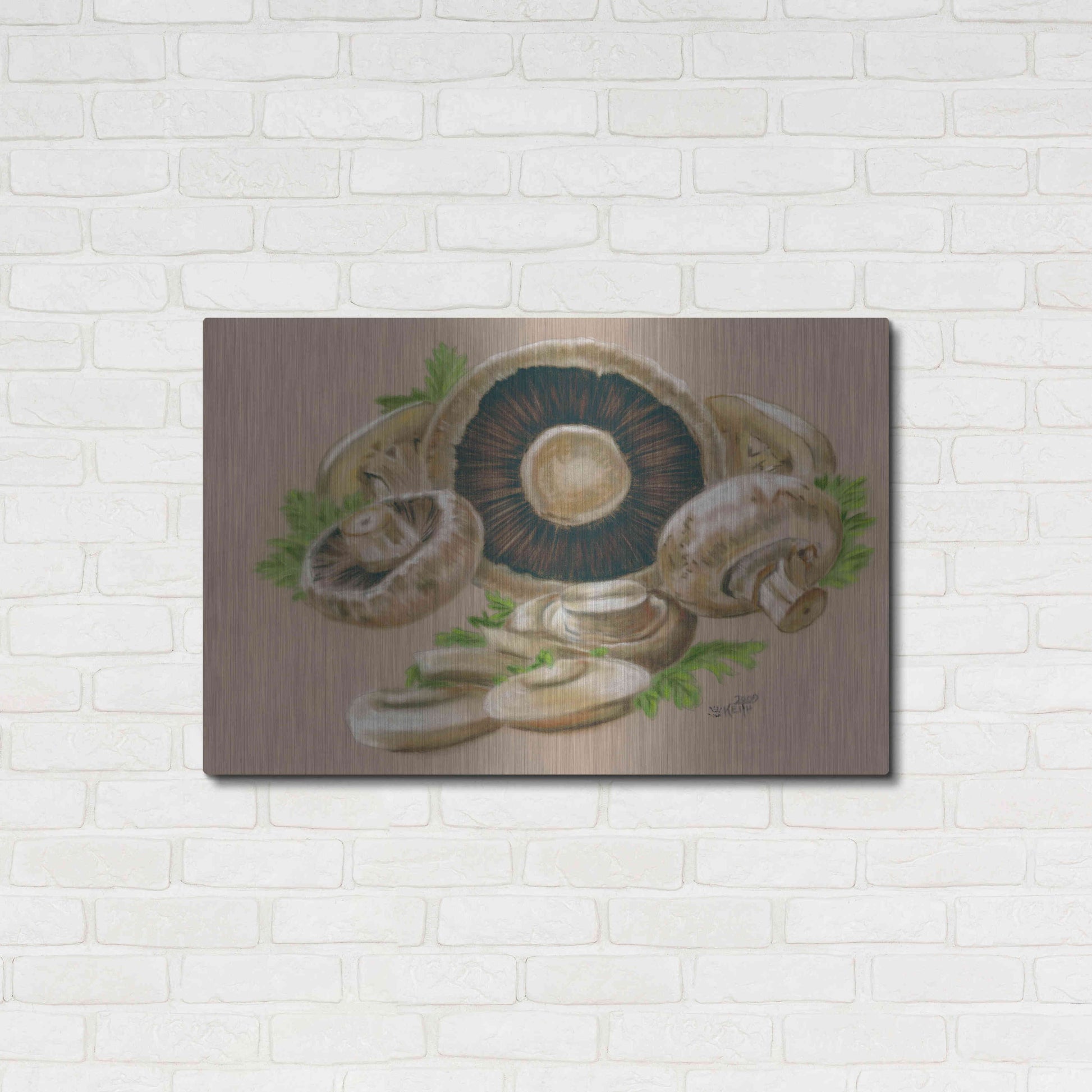 Luxe Metal Art 'Mushrooms' by Barbara Keith, Metal Wall Art,36x24