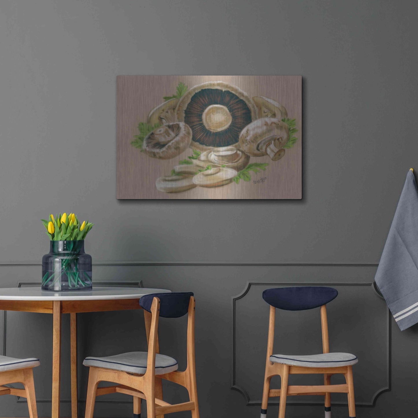 Luxe Metal Art 'Mushrooms' by Barbara Keith, Metal Wall Art,36x24