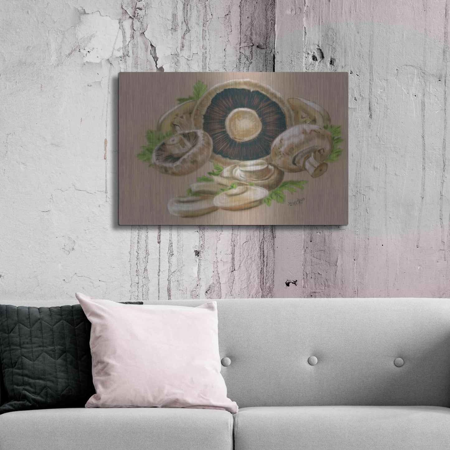 Luxe Metal Art 'Mushrooms' by Barbara Keith, Metal Wall Art,36x24
