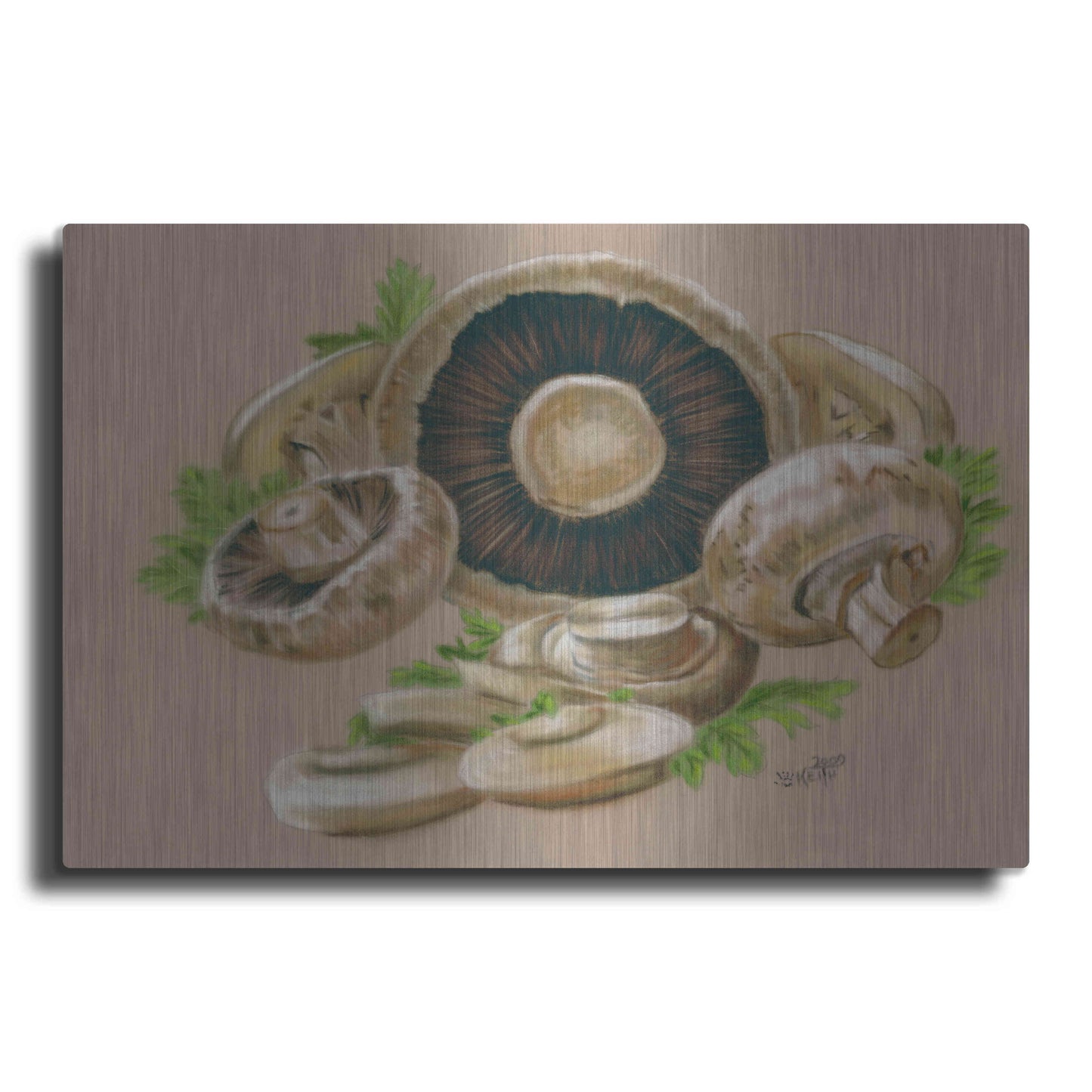 Luxe Metal Art 'Mushrooms' by Barbara Keith, Metal Wall Art