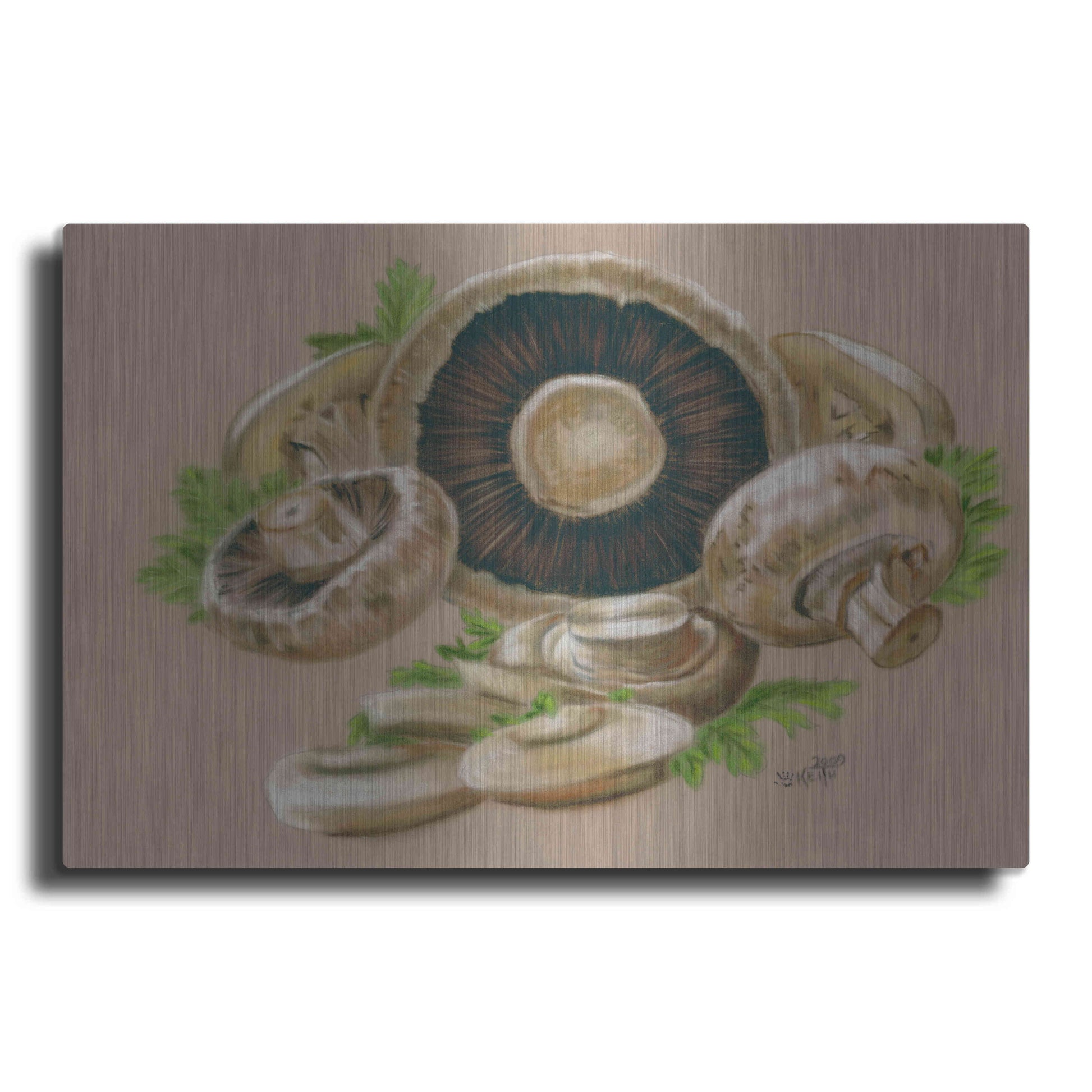 Luxe Metal Art 'Mushrooms' by Barbara Keith, Metal Wall Art