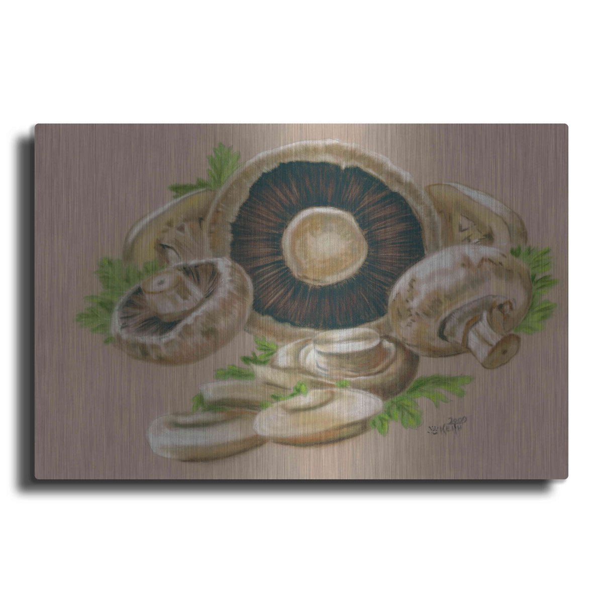 Luxe Metal Art 'Mushrooms' by Barbara Keith, Metal Wall Art