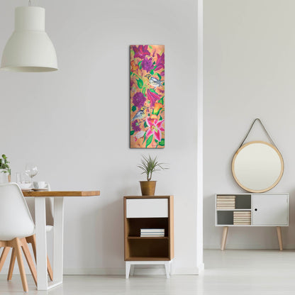 Luxe Metal Art 'Blackburnian Warblers' by Carissa Luminess, Metal Wall Art,12x36