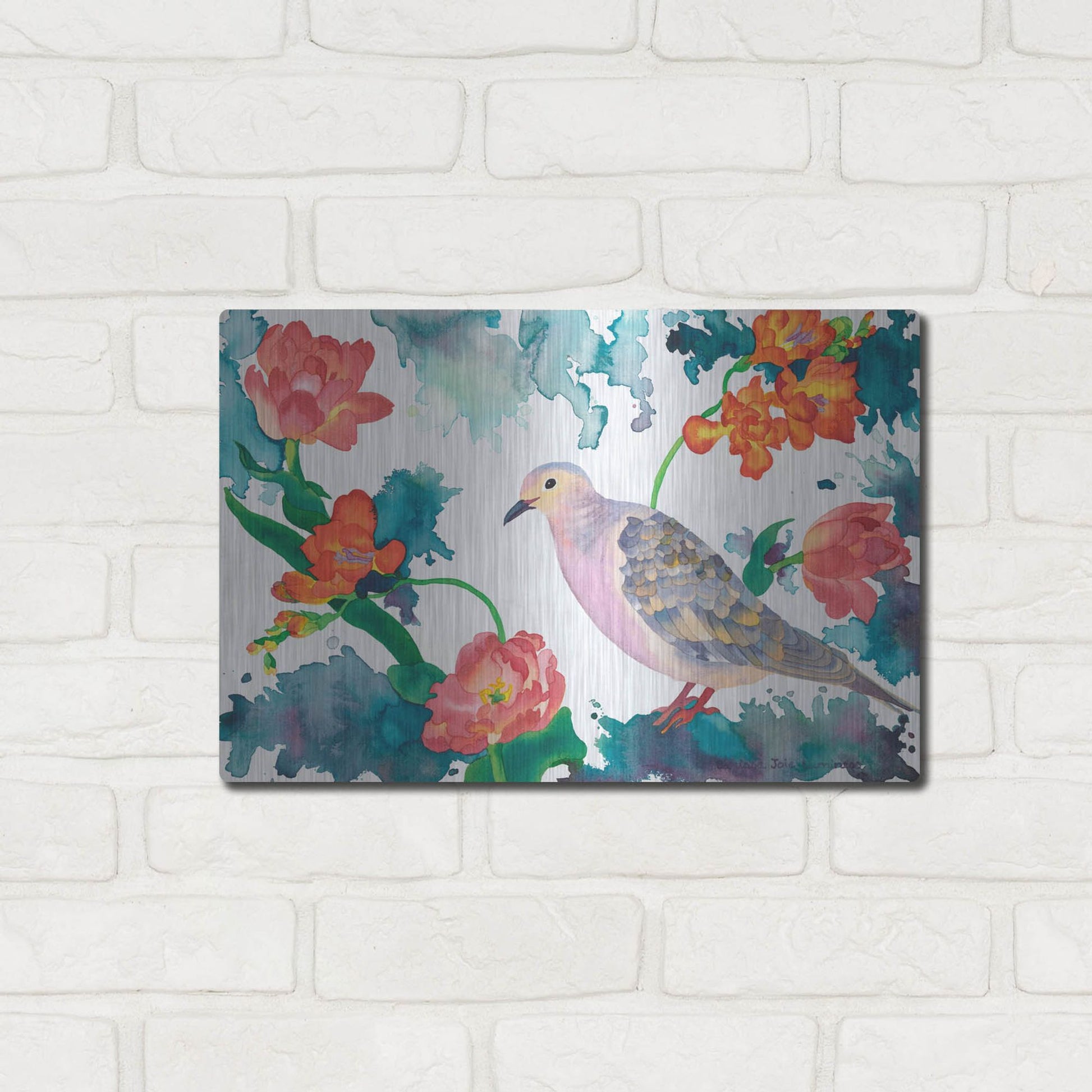 Luxe Metal Art 'Peace Dove' by Carissa Luminess, Metal Wall Art,16x12