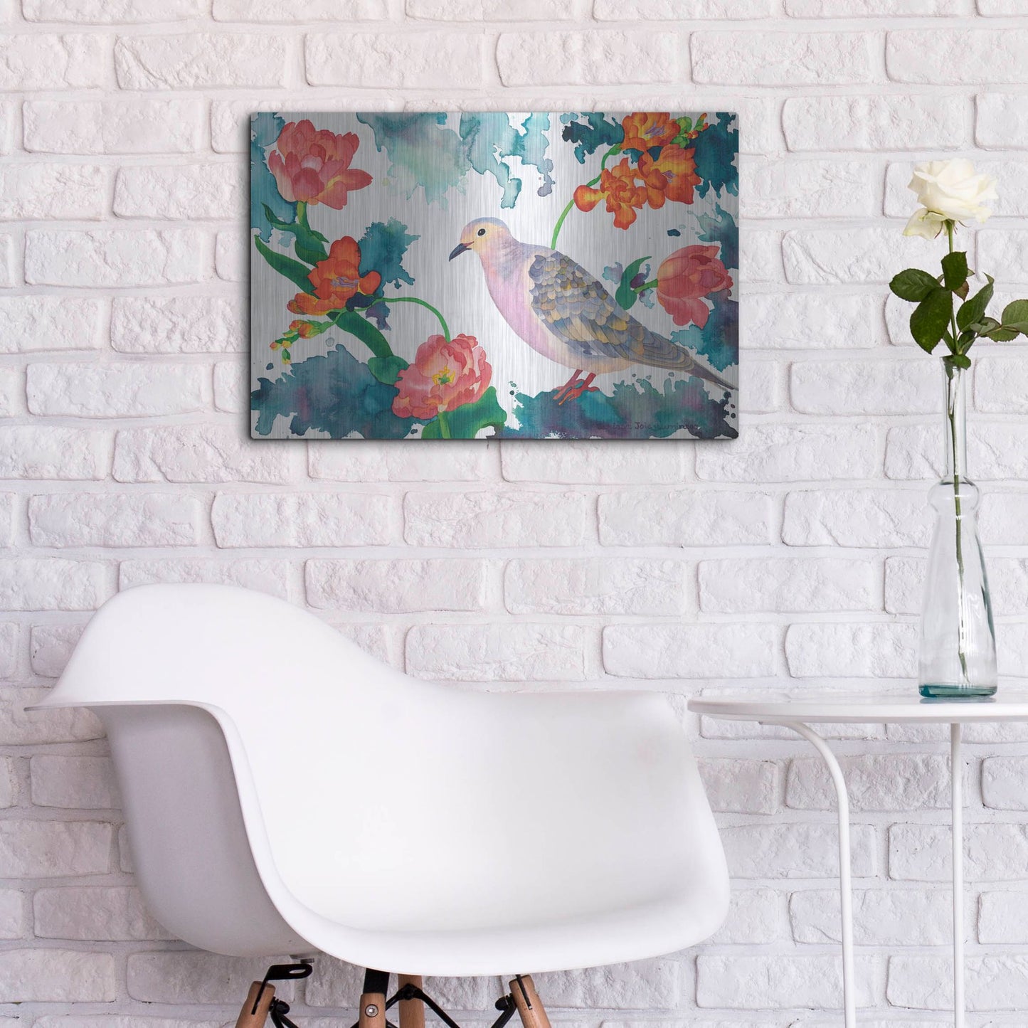 Luxe Metal Art 'Peace Dove' by Carissa Luminess, Metal Wall Art,24x16