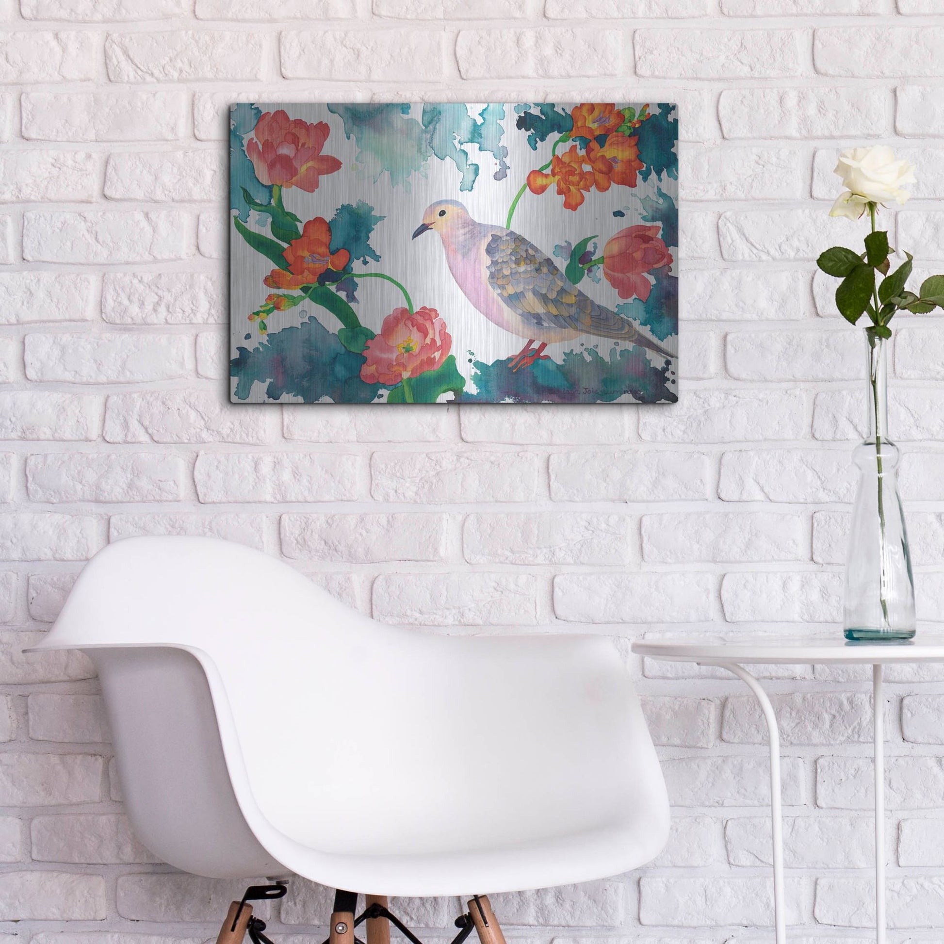 Luxe Metal Art 'Peace Dove' by Carissa Luminess, Metal Wall Art,24x16