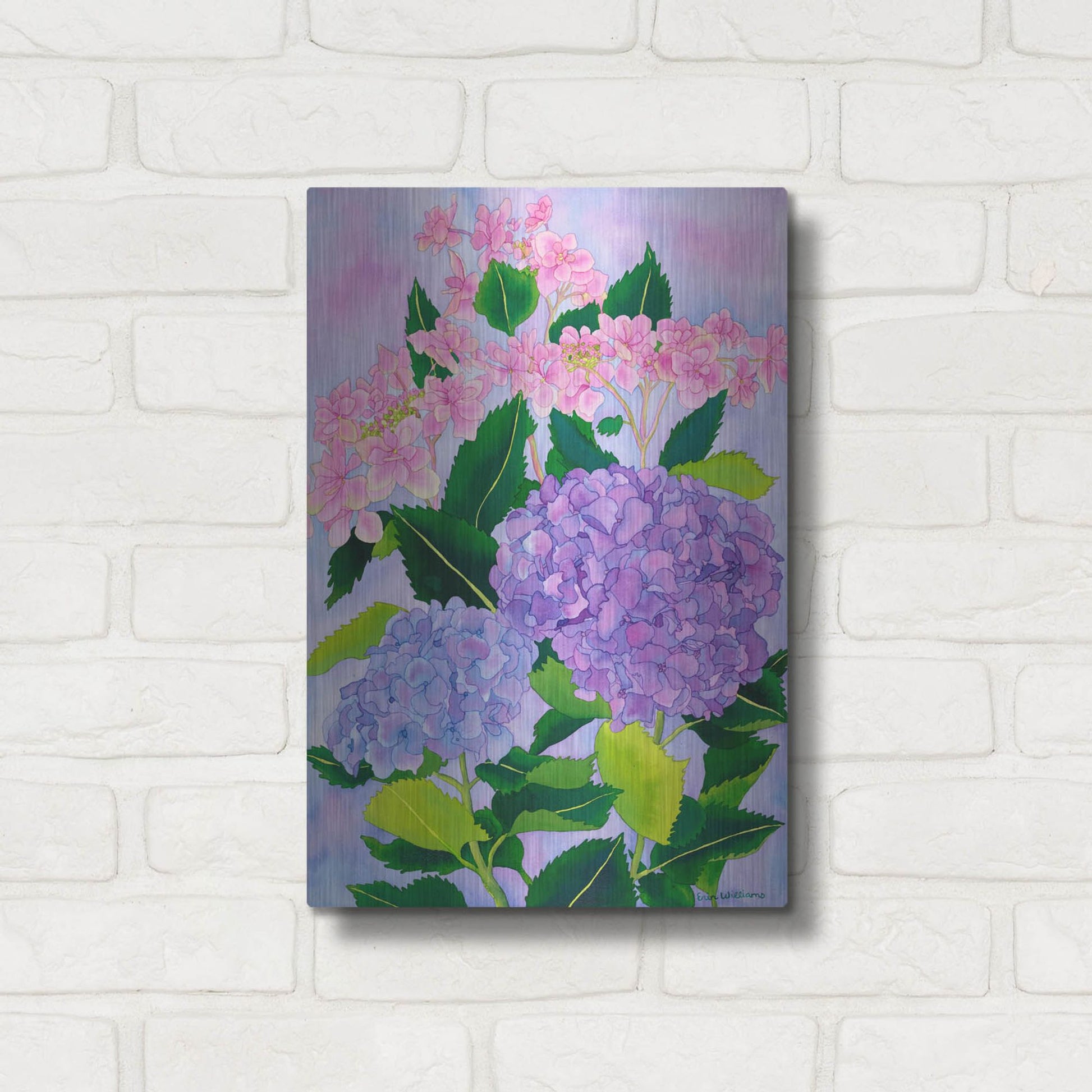 Luxe Metal Art 'Hydrangea Wonder' by Carissa Luminess, Metal Wall Art,12x16