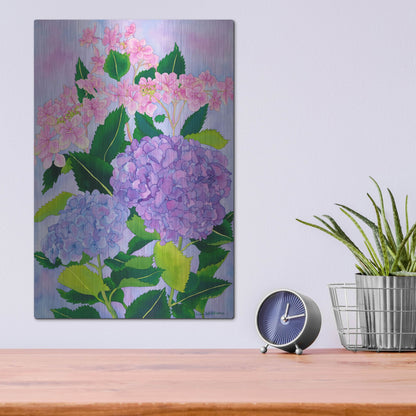 Luxe Metal Art 'Hydrangea Wonder' by Carissa Luminess, Metal Wall Art,12x16